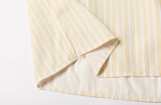 Primrose Blouse with Pleated Collar  - Yellow/White