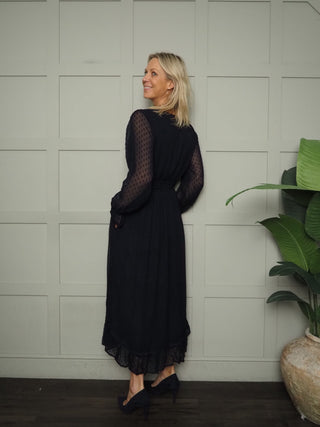 Stephanie Long Dobby Fabric Dress by Luella - Navy Blue