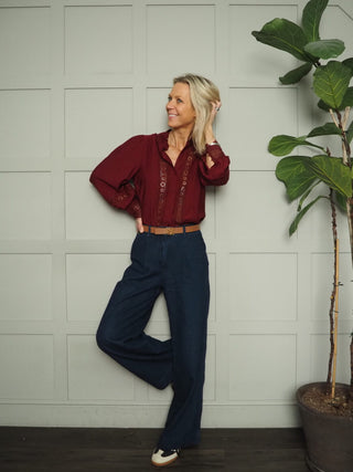 Belle Long Sleeve, Ruffle Collar Blouse, Best Seller - 9 Colours