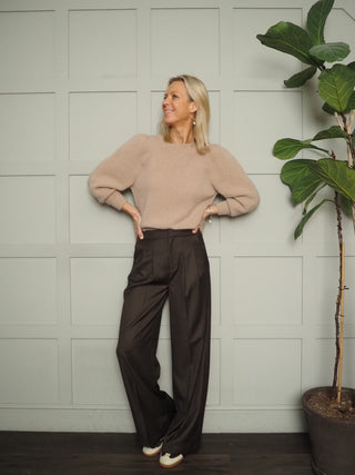 Helaine Tailored Trousers by Saint Tropez - Chocolate