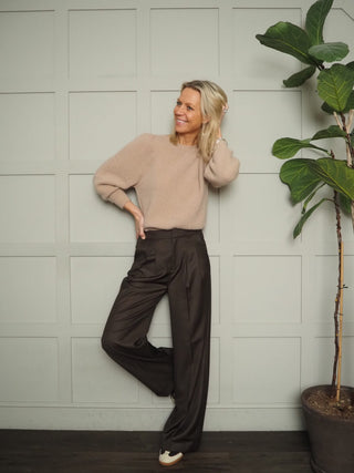 Helaine Tailored Trousers by Saint Tropez - Chocolate