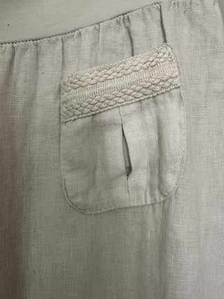 Ola Wide Leg, Linen Trousers with Front Pockets &amp; Trim Detail - 7 Colours