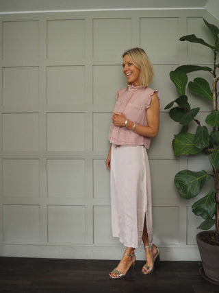 Suni Sleeveless Silk Mix Maxi Dress - Champagne, Dusty Rose, Khaki, Mushroom