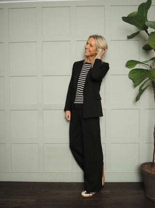 Bypusti Soft Wide Leg, Lounge Trousers by B Young - Black