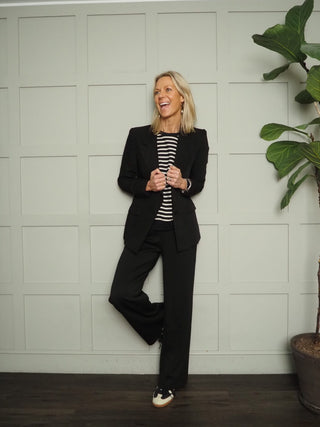 Bypusti Soft Wide Leg, Lounge Trousers by B Young - Black