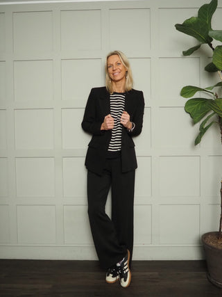 Bypusti Soft Wide Leg, Lounge Trousers by B Young - Black