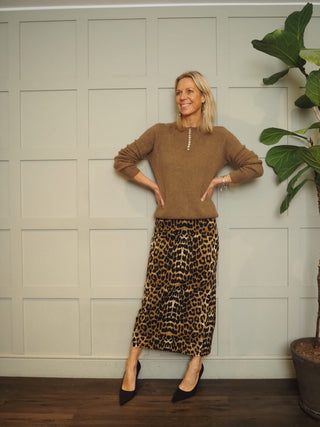 Yolanda Pencil Skirt by Soaked - Leopard Print