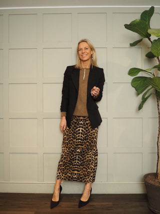 Yolanda Pencil Skirt by Soaked - Leopard Print