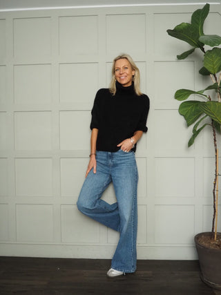 Aileen Wool Mix Short Sleeve Polo Neck Jumper - 5 Colours