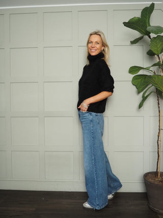 Aileen Wool Mix Short Sleeve Polo Neck Jumper - 5 Colours