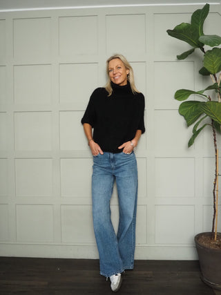 Aileen Wool Mix Short Sleeve Polo Neck Jumper - 5 Colours