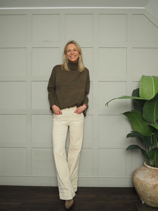 Shoula Corduroy Bootcut Trousers  - Blue/Grey, Camel, Chocolate, Cream