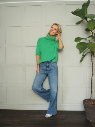 Aileen Wool Mix Short Sleeve Polo Neck Jumper - 5 Colours