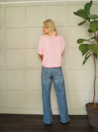 Aileen Wool Mix Short Sleeve Polo Neck Jumper - 5 Colours