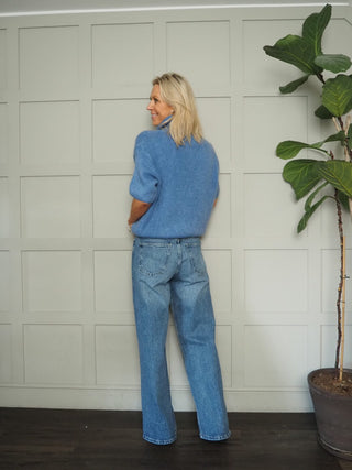 Aileen Wool Mix Short Sleeve Polo Neck Jumper - 5 Colours