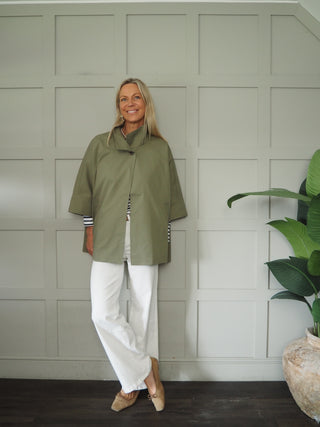 Ronda Poncho with Funnel Neck - Camel, Khaki, Navy Blue, Sand