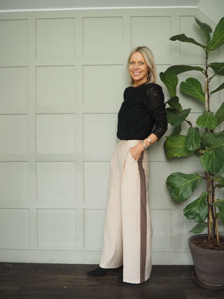 Dillon Trousers with Pleating Detail - Khaki, Navy Blue, Stone