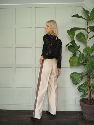 Dillon Trousers with Pleating Detail - Khaki, Navy Blue, Stone