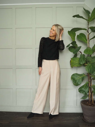 Dillon Trousers with Pleating Detail - Khaki, Navy Blue, Stone