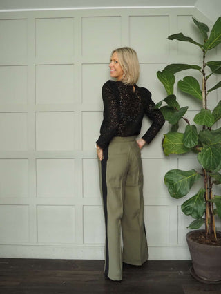 Dillon Trousers with Pleating Detail - Khaki, Navy Blue, Stone