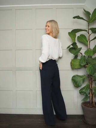 Bohem Wide Leg Trousers - Navy Blue
