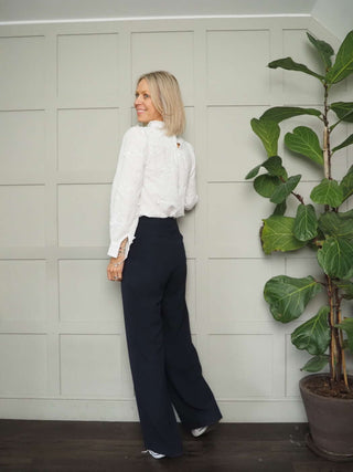 Bohem Wide Leg Trousers - Navy Blue