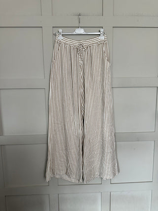 Minx Striped Wide Leg Linen Trousers - 6 Colours