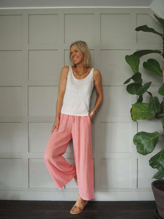 Siesta Linen Mix Vest - Ecru