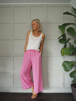 Siesta Linen Mix Vest - Ecru