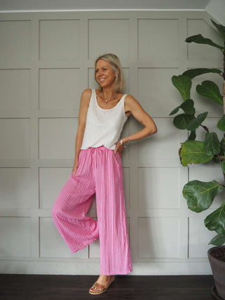 Siesta Linen Mix Vest - Ecru