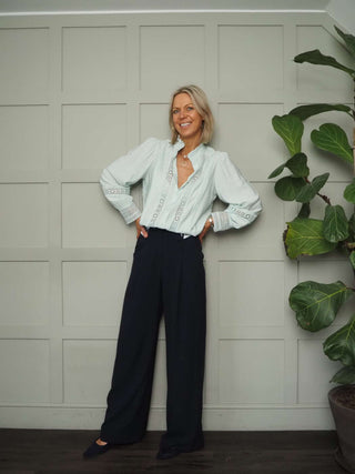 Belle Long Sleeve, Ruffle Collar Blouse, Best Seller - 9 Colours