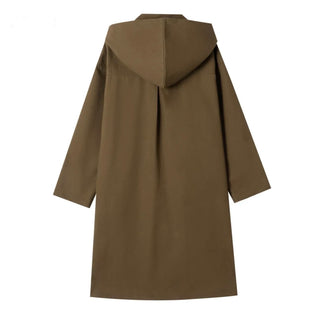 Margot Trench Coat with Detachable Hood & Tie - Khaki