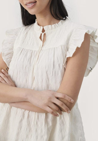 Gimaline Sleeveless Blouse by Part Two - Blue, Ecru