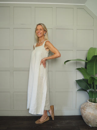 Lara Linen Dress with Elasticated Straps - 6 Colours