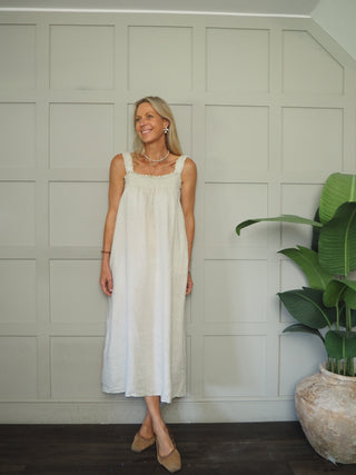 Lara Linen Dress with Elasticated Straps - 6 Colours