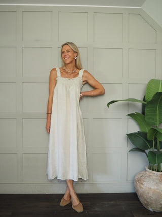 Lara Linen Dress with Elasticated Straps - 6 Colours