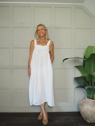 Lara Linen Dress with Elasticated Straps - 6 Colours