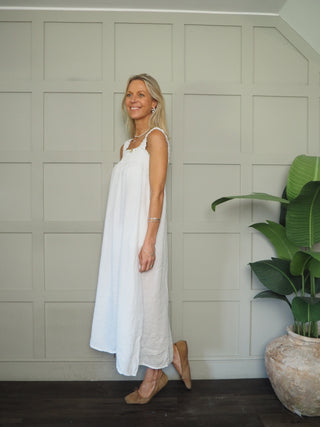 Lara Linen Dress with Elasticated Straps - 6 Colours