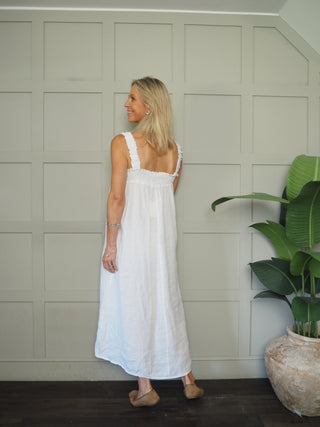 Lara Linen Dress with Elasticated Straps - 6 Colours