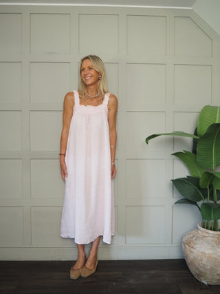 Lara Linen Dress with Elasticated Straps - 6 Colours