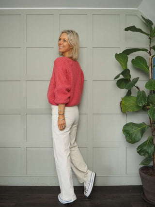 Impa Trousers with Side Button Fastening &amp; No Pockets- Khaki, Ivory, Navy Blue