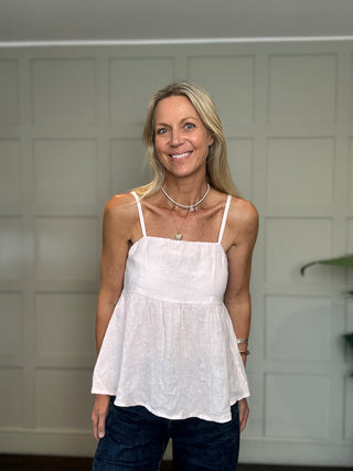 Gail Linen Camisole with Shoestring Straps - 6 Colours