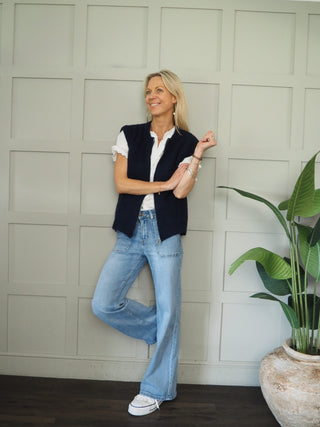 Genie Zip Front Sleeveless Cardigan - 7 Colours