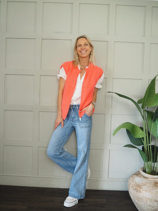 Genie Zip Front Sleeveless Cardigan - 7 Colours