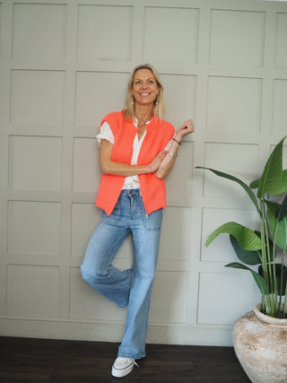 Genie Zip Front Sleeveless Cardigan - 7 Colours