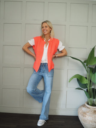 Genie Zip Front Sleeveless Cardigan - 7 Colours