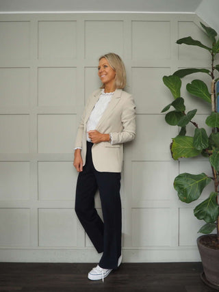 Impa Trousers with Side Button Fastening &amp; No Pockets- Khaki, Ivory, Navy Blue