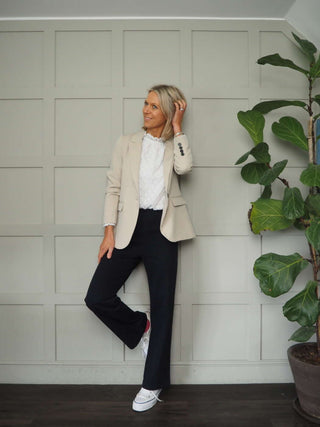 Impa Trousers with Side Button Fastening &amp; No Pockets- Khaki, Ivory, Navy Blue