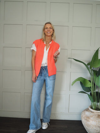 Genie Zip Front Sleeveless Cardigan - 7 Colours