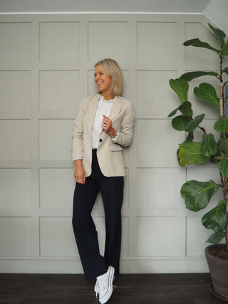 Impa Trousers with Side Button Fastening &amp; No Pockets- Khaki, Ivory, Navy Blue